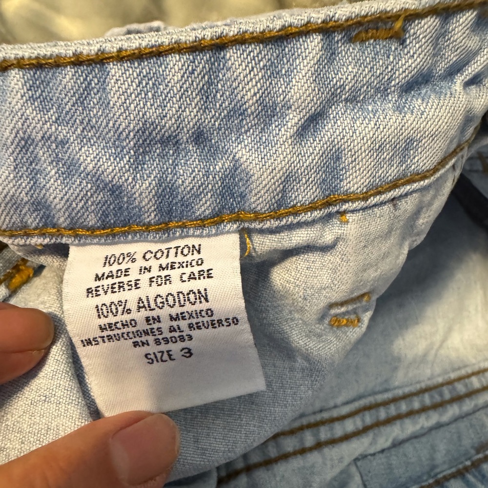 Lei Vintage  Blue Jean Shorts Distressed Summer Style - Picture 4 of 6